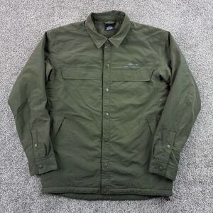 Grundens Dawn Patrol Jacket Mens Medium Olive Green Snap Button Nylon Fishing